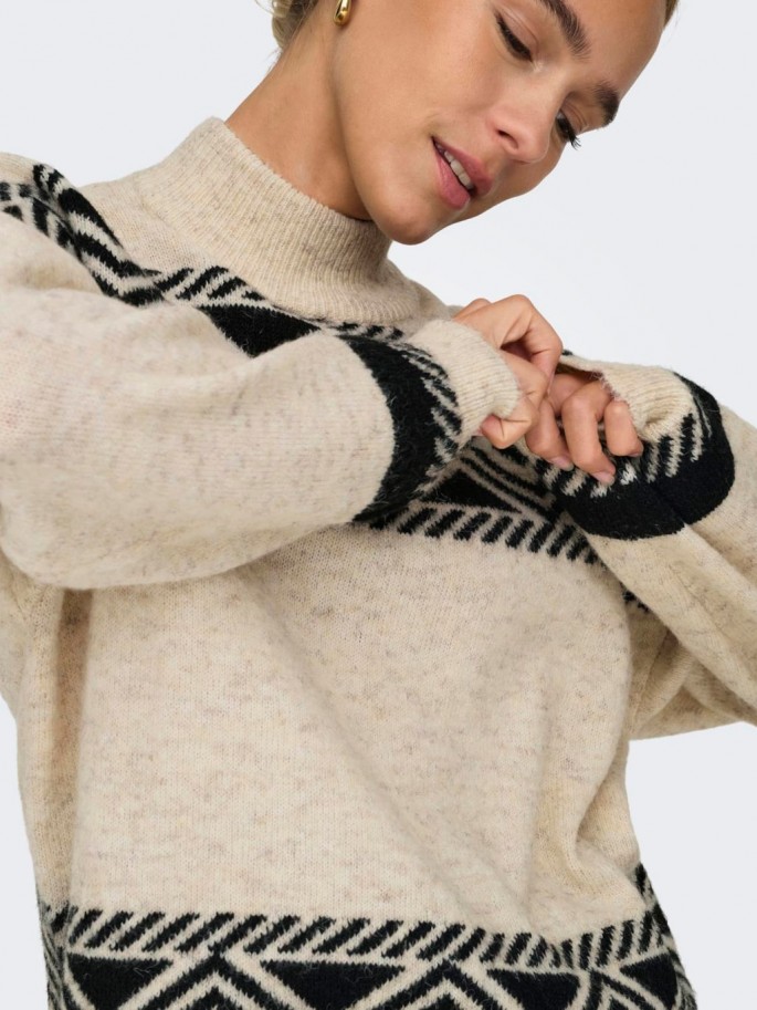 ONLVICTORIA L/S PULLOVER  NOOS GRIS...