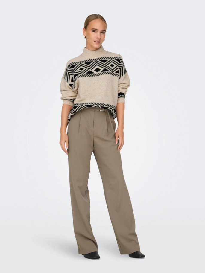 ONLVICTORIA L/S PULLOVER  NOOS GRIS...