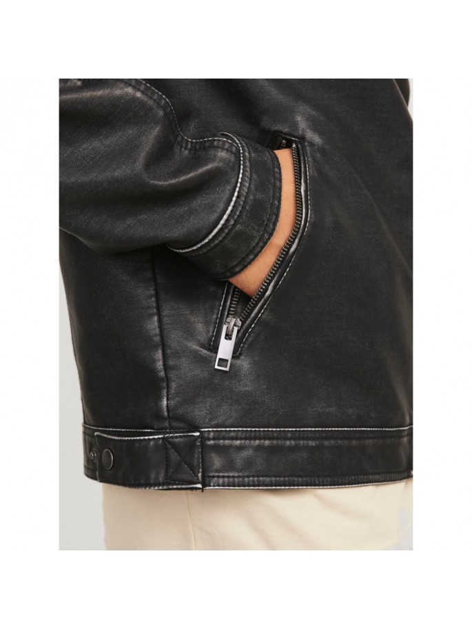 JJEROCKY WASHED PU JACKET NOOS NEGRO JJEROCKY WASHED PU JACKET NOOS NEGRO