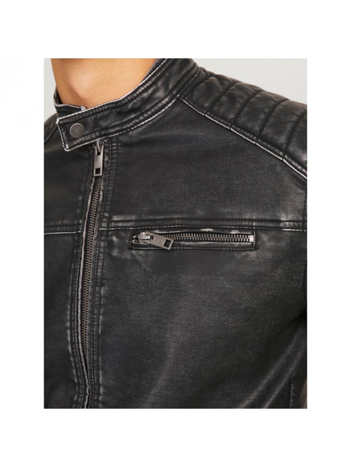 JJEROCKY WASHED PU JACKET NOOS NEGRO JJEROCKY WASHED PU JACKET NOOS NEGRO