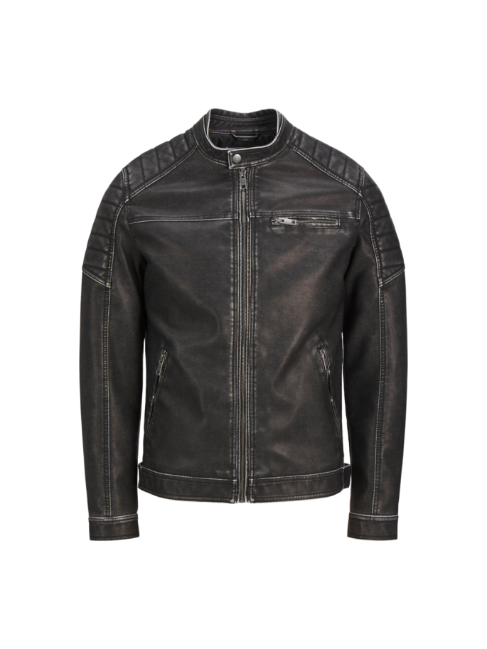 JJEROCKY WASHED PU JACKET NOOS NEGRO JJEROCKY WASHED PU JACKET NOOS NEGRO