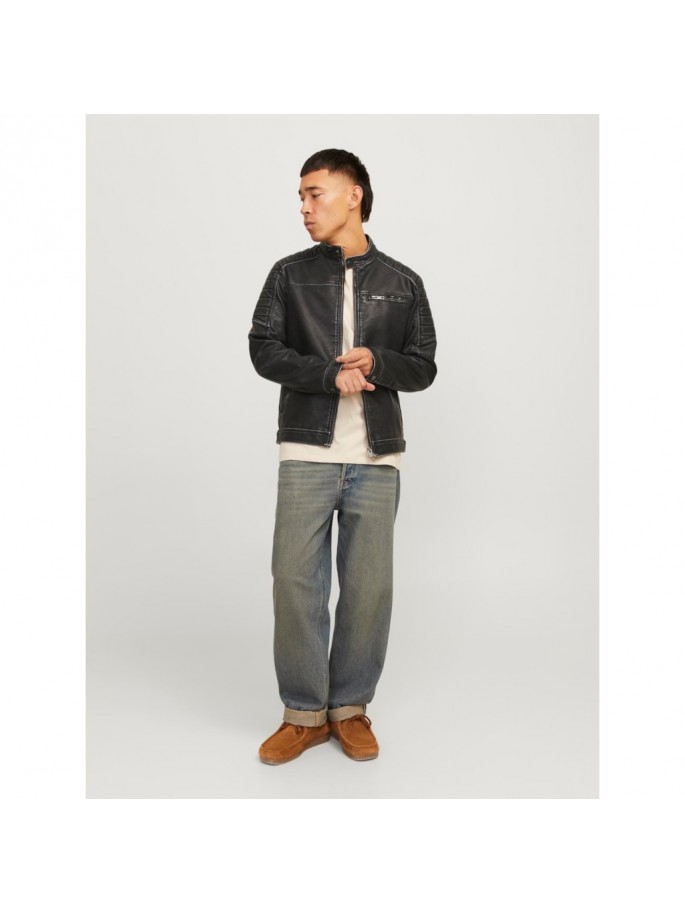 JJEROCKY WASHED PU JACKET NOOS NEGRO JJEROCKY WASHED PU JACKET NOOS NEGRO