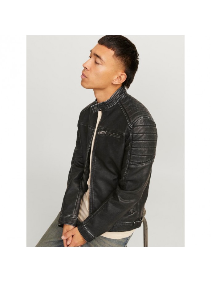 JJEROCKY WASHED PU JACKET NOOS NEGRO JJEROCKY WASHED PU JACKET NOOS NEGRO