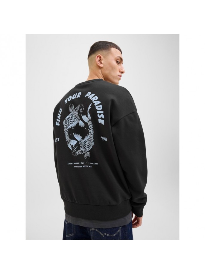 JJCHARGE PRINTED SWEAT CREW NE NEGRO