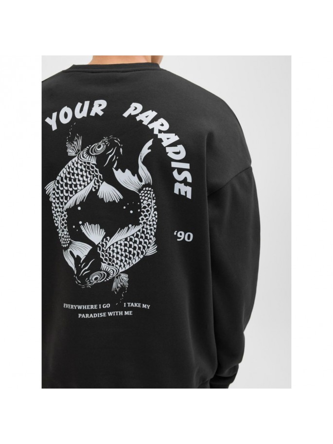 JJCHARGE PRINTED SWEAT CREW NE NEGRO