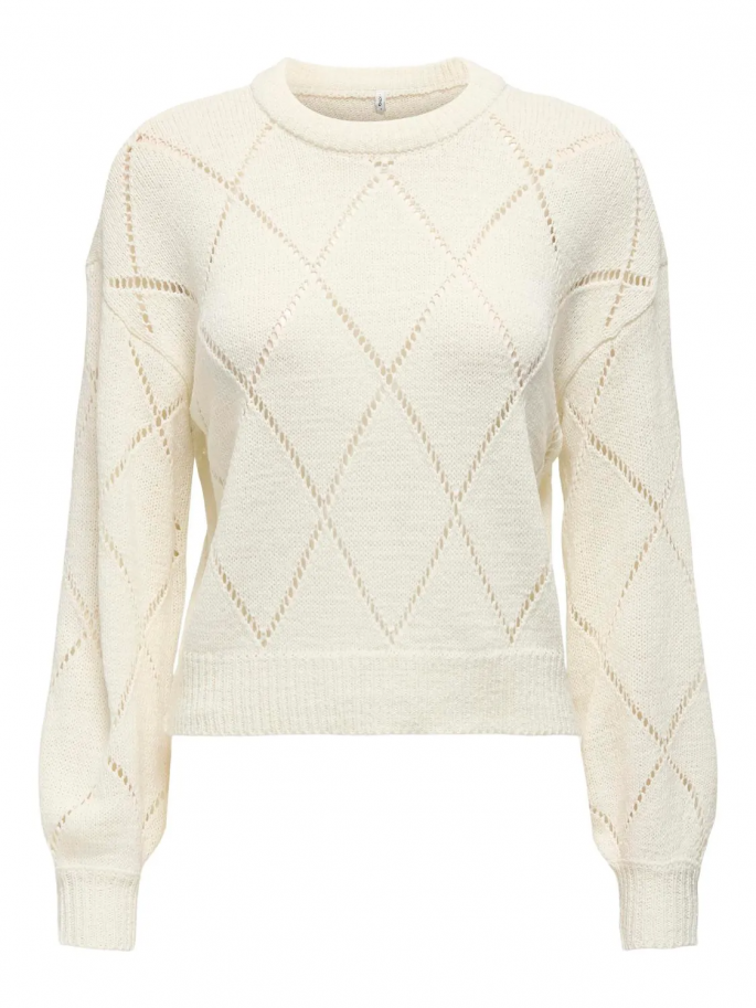 ONLGEENAS LS STRUCTURE O-NECK  BLANCO