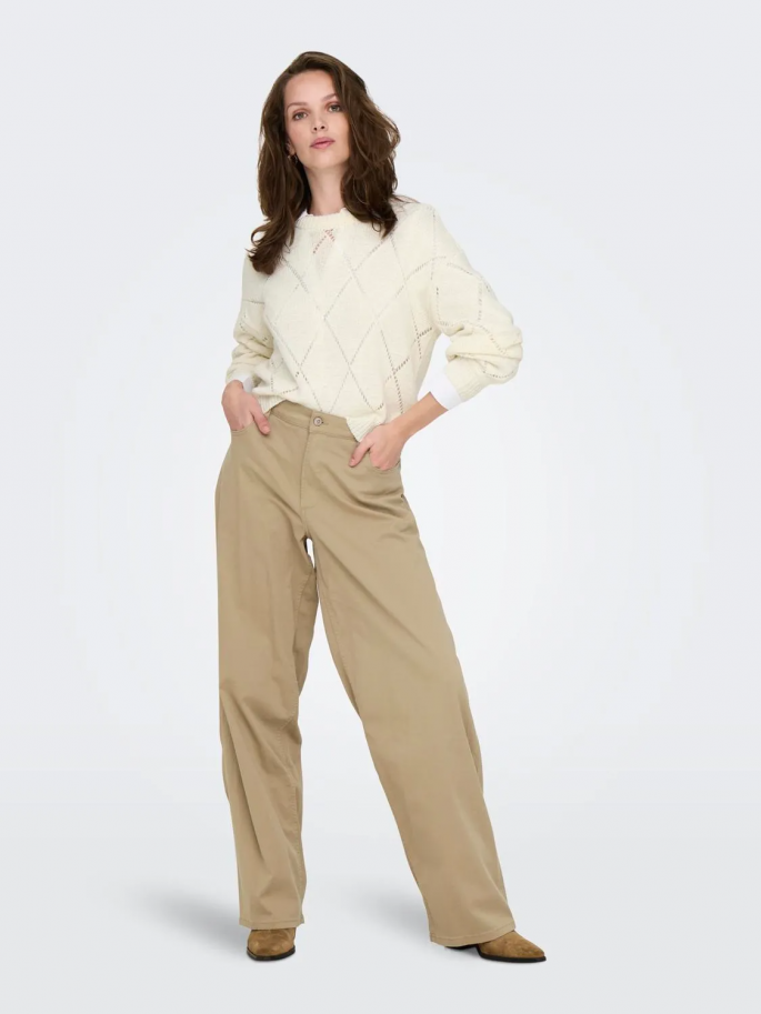 ONLGEENAS LS STRUCTURE O-NECK  BLANCO