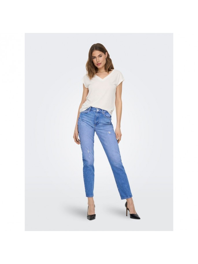 ONLFREE S/S MODAL V-NECK  NOOS BLANCO