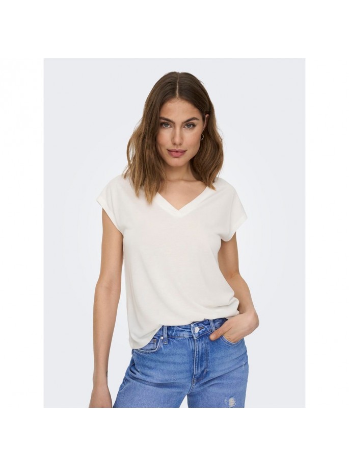 ONLFREE S/S MODAL V-NECK  NOOS BLANCO