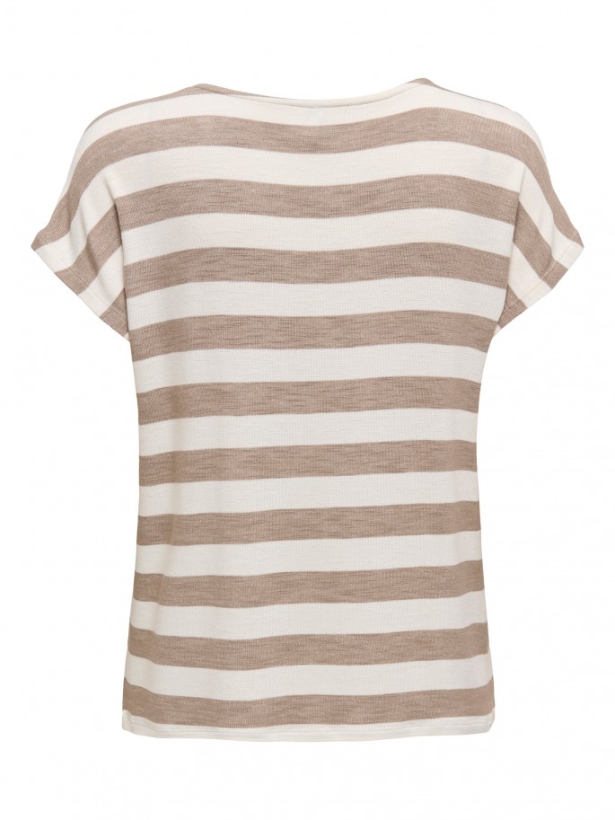 ONLLIRA LIFE S/S V-NECK T NOOS MARRON