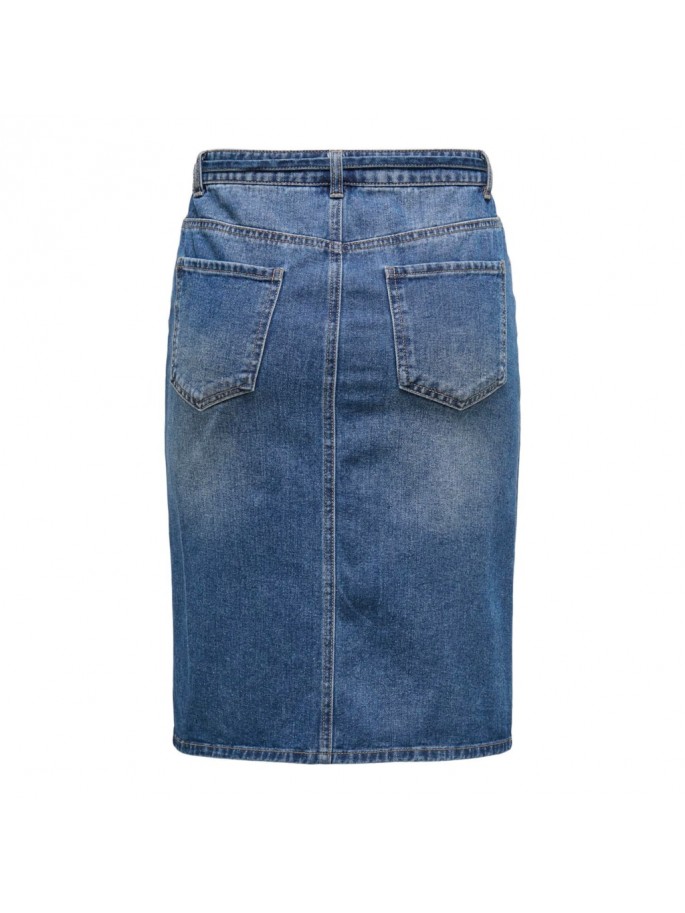 JDYBELLA MW MIDI TIE SKIRT DNM AZUL