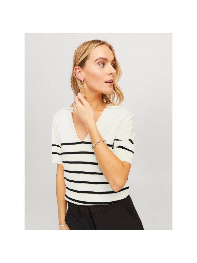 JXLAYLA COMFY SS POLO KNIT BLANCO