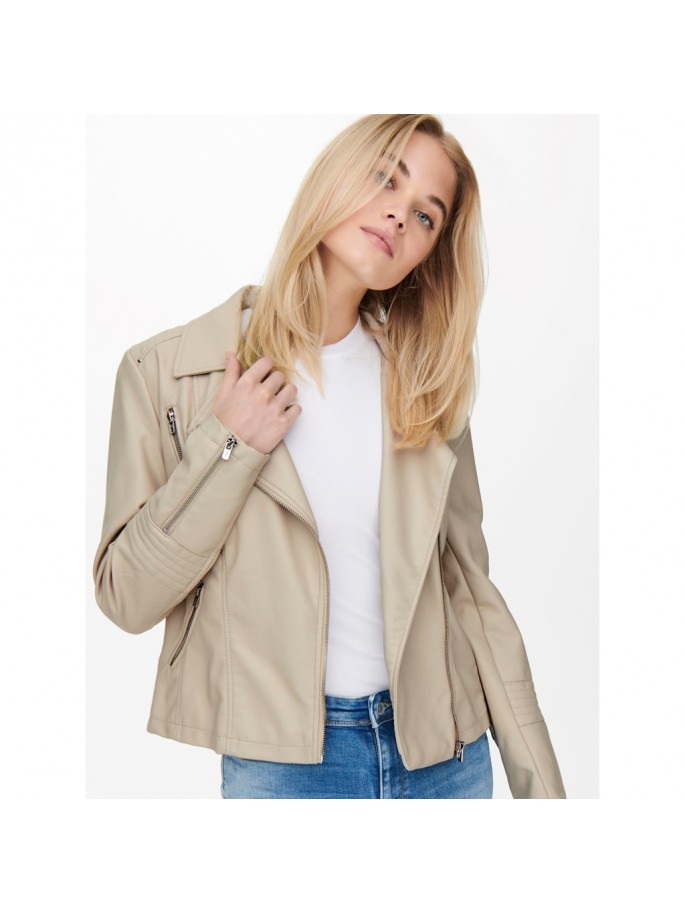 ONLGEMMA FAUX LEATHER BIK NOOS BEIGE