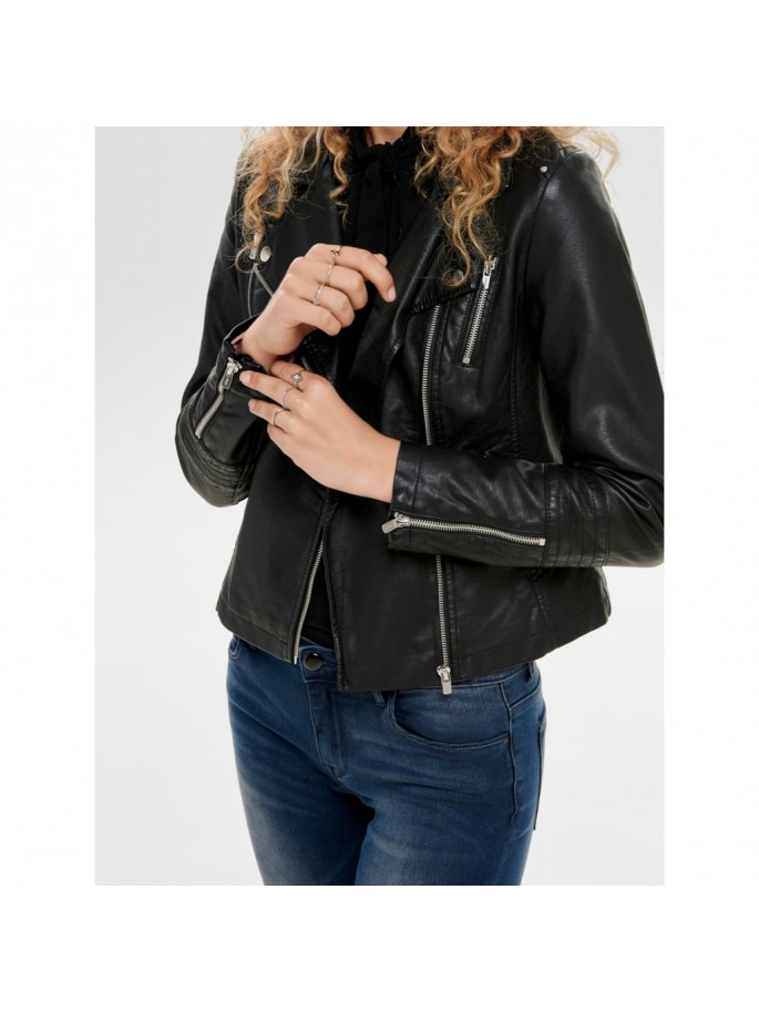 ONLGEMMA FAUX LEATHER BIK NOOS NEGRO
