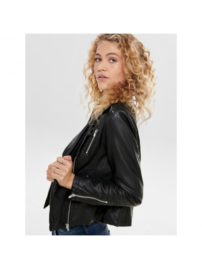 ONLGEMMA FAUX LEATHER BIK NOOS NEGRO