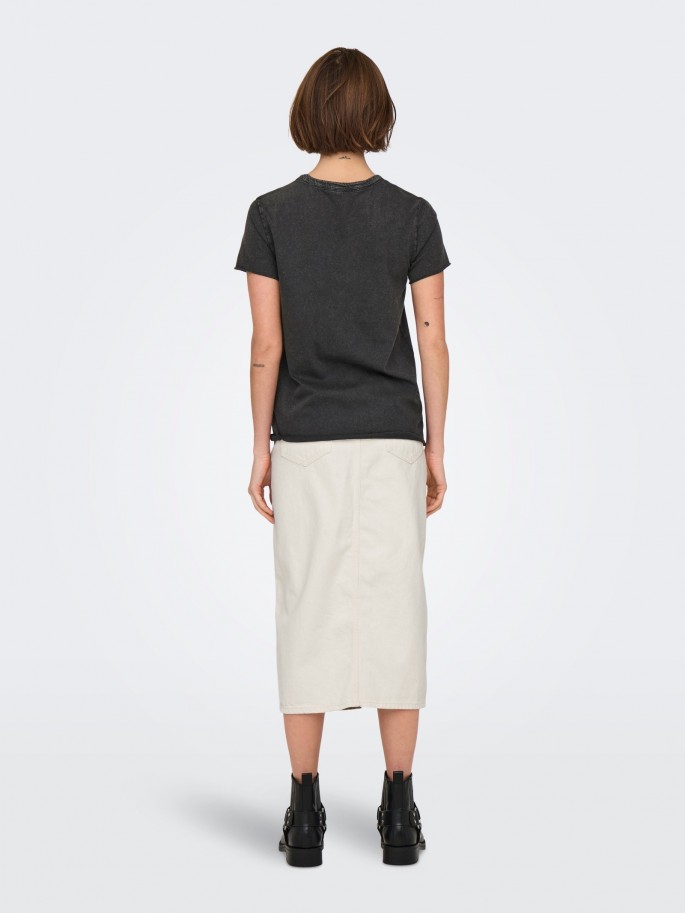 Only LUCY Top manga corta Color Negro...