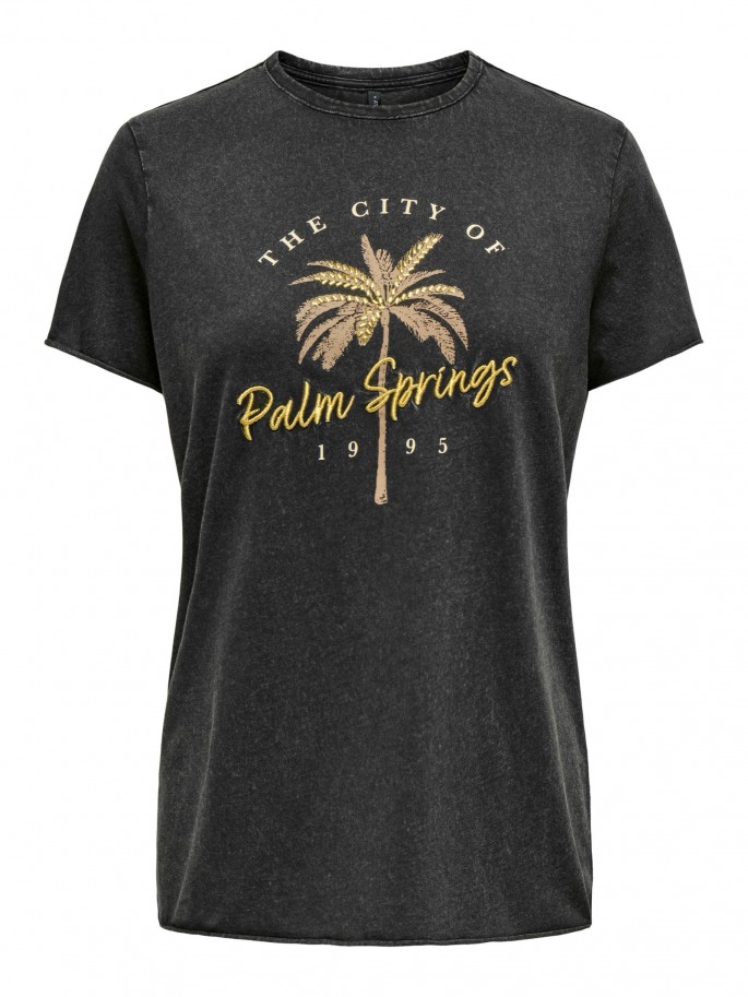 Only LUCY Top manga corta Color Negro...