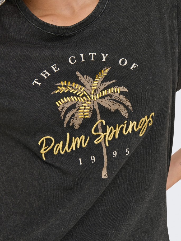 Only LUCY Top manga corta Color Negro...