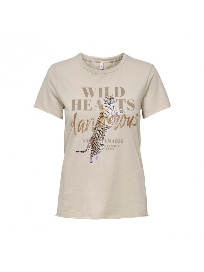 Only LUCY Top manga corta Color Gris...