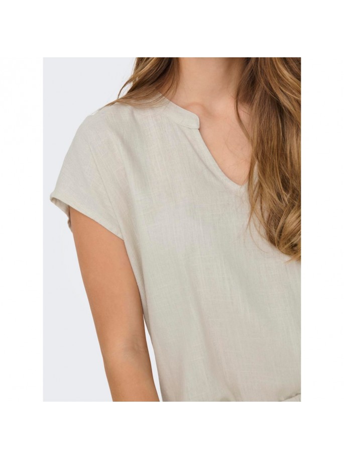 JDY CAYA LION LINEN Top cuello en V...