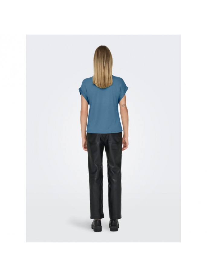 Only LIEKE Top Satín Color Azul -...