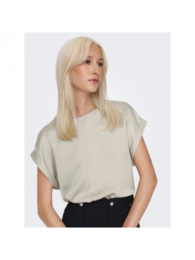 Only LIEKE Top Satín Color Beige -...