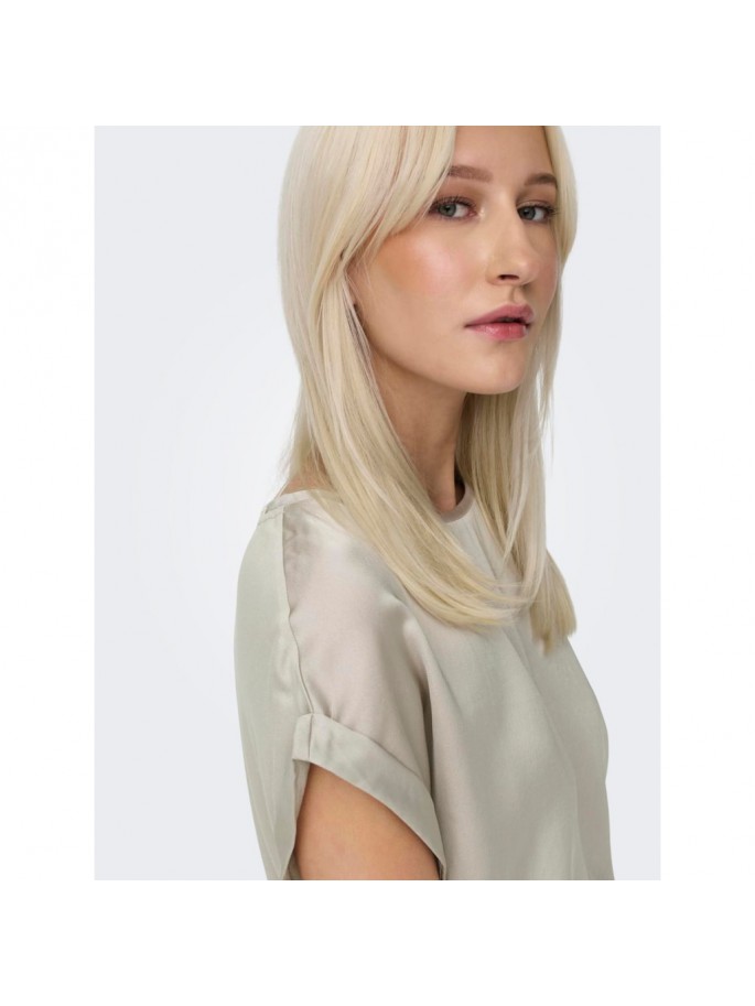 Only LIEKE Top Satín Color Beige -...