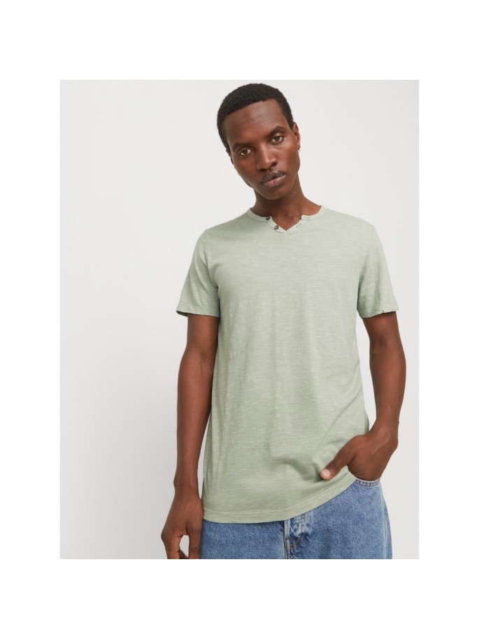 JJESPLIT NECK TEE SS NOOS GRIS VERDOSO JJESPLIT NECK TEE SS NOOS GRIS VERDOSO