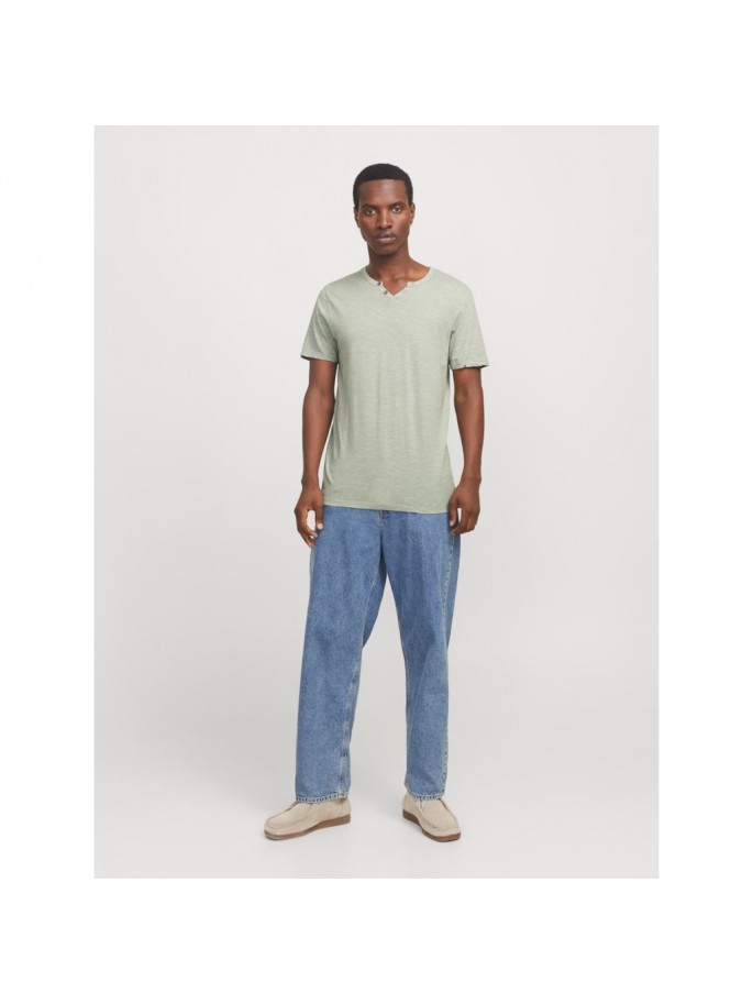 JJESPLIT NECK TEE SS NOOS GRIS VERDOSO JJESPLIT NECK TEE SS NOOS GRIS VERDOSO