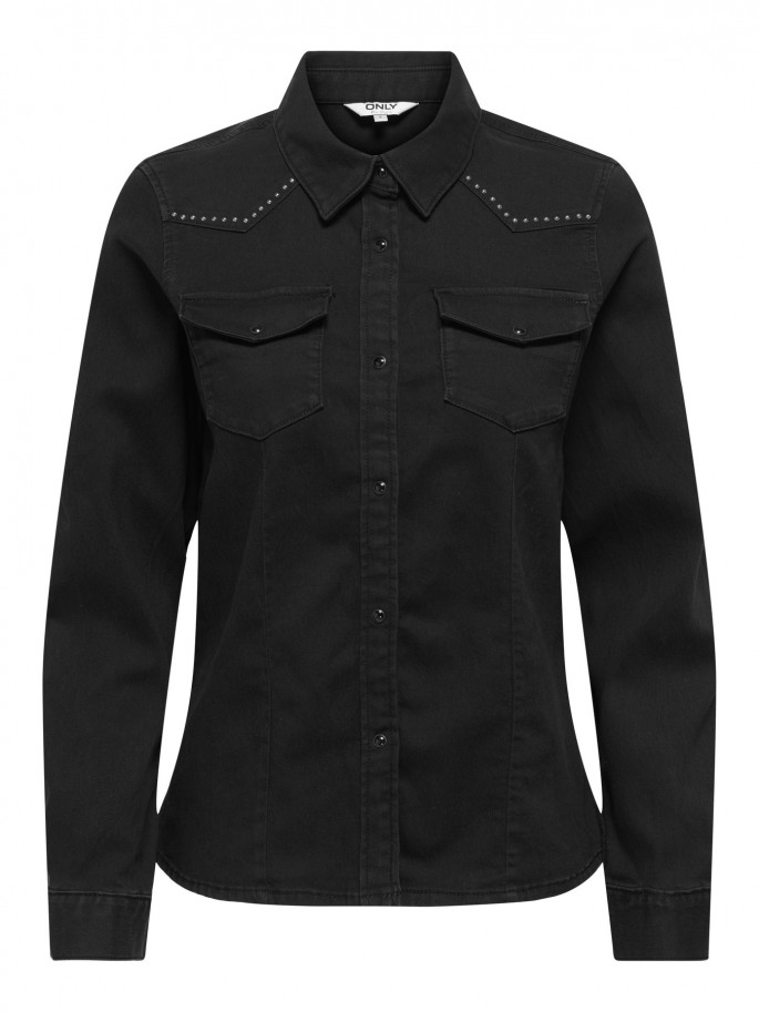 ONLY SASIA CAMISA VAQUERA COLOR NEGRO...
