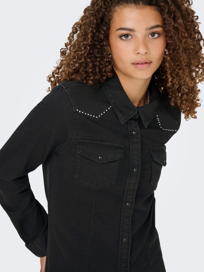ONLY SASIA CAMISA VAQUERA COLOR NEGRO...
