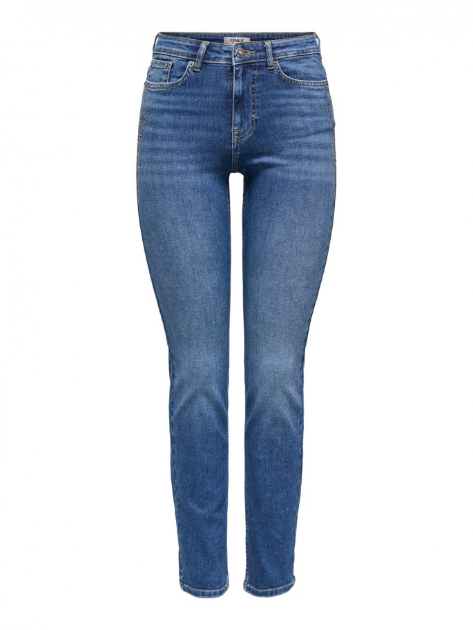 ONLY VAQUEROS CORTE SLIM COLOR AZUL -...