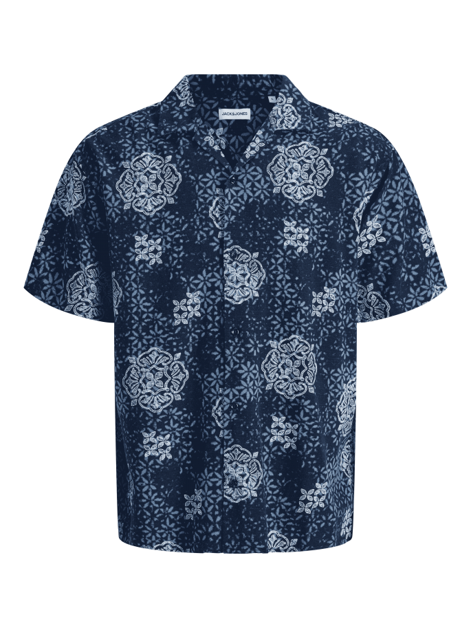 JJALFREDO SLUB RESORT SHIRT SS AZUL...