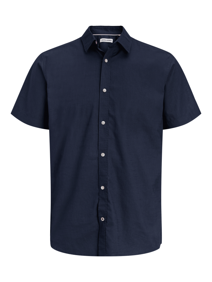 JJHENRY SLUB SHIRT SS AZUL OSCURO