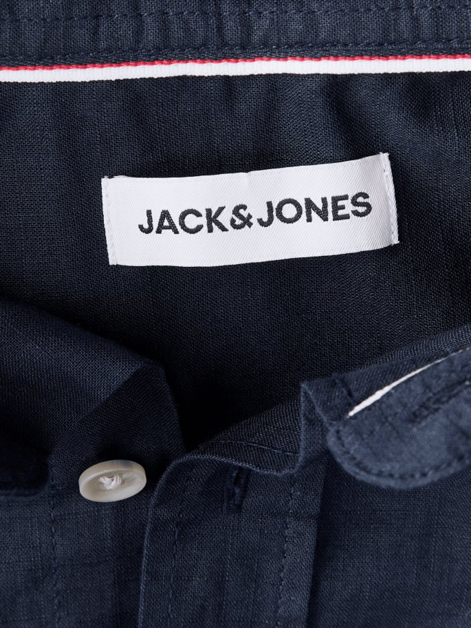 JJHENRY SLUB SHIRT SS AZUL OSCURO
