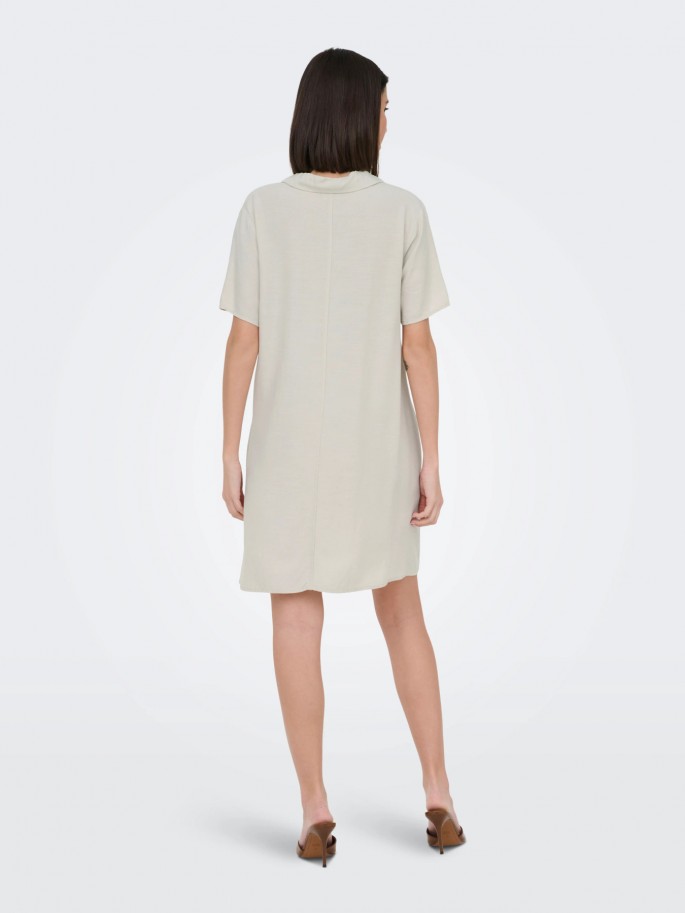 JDYCAYA LINEN Vestido Midi con Cuello...
