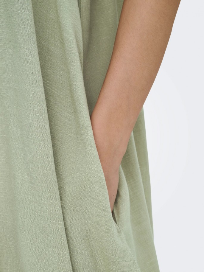 JDYCAYA LINEN Vestido Midi con Cuello...