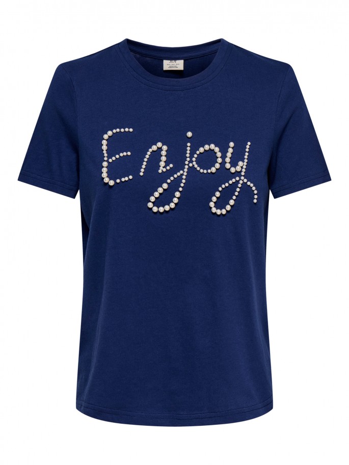 JDY Camiseta ASTA PEARL 100% Algodón...