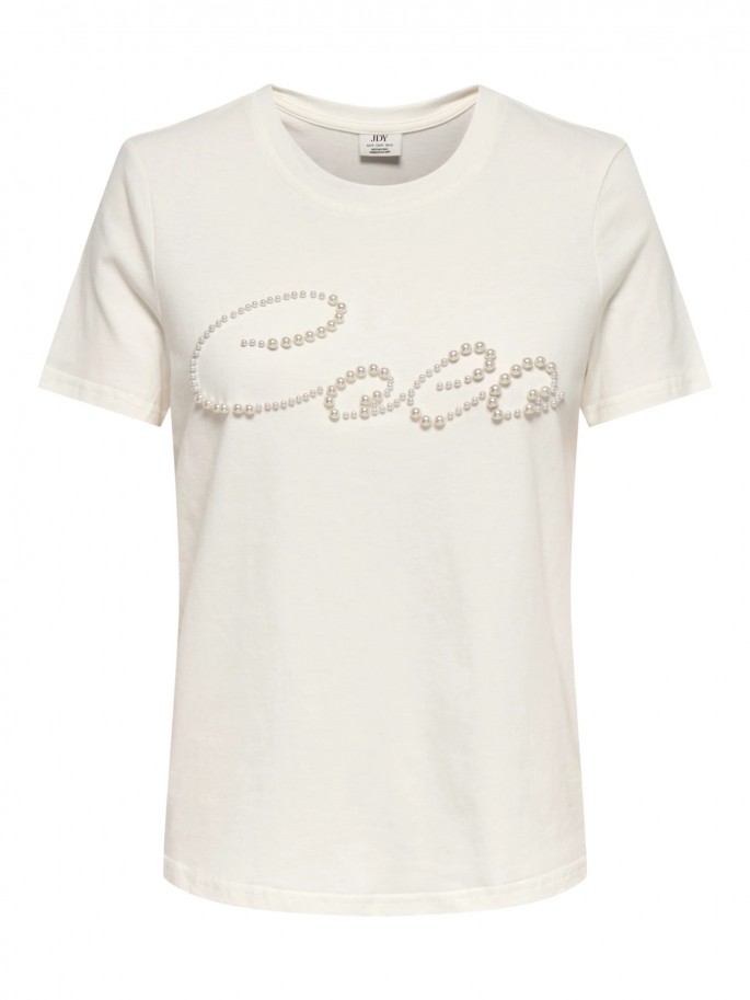 JDY Camiseta ASTA PEARL 100% Algodón...