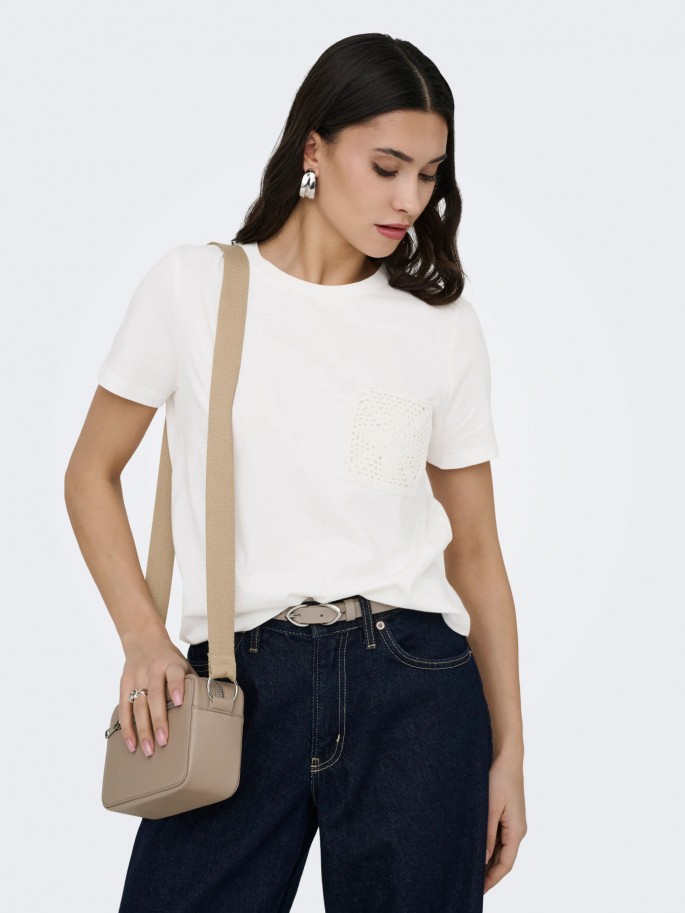 Camiseta JDYSELMA Manga Corta CROCHET