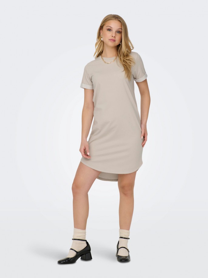 Vestido JDYIVY Manga Corto Casual Crudo