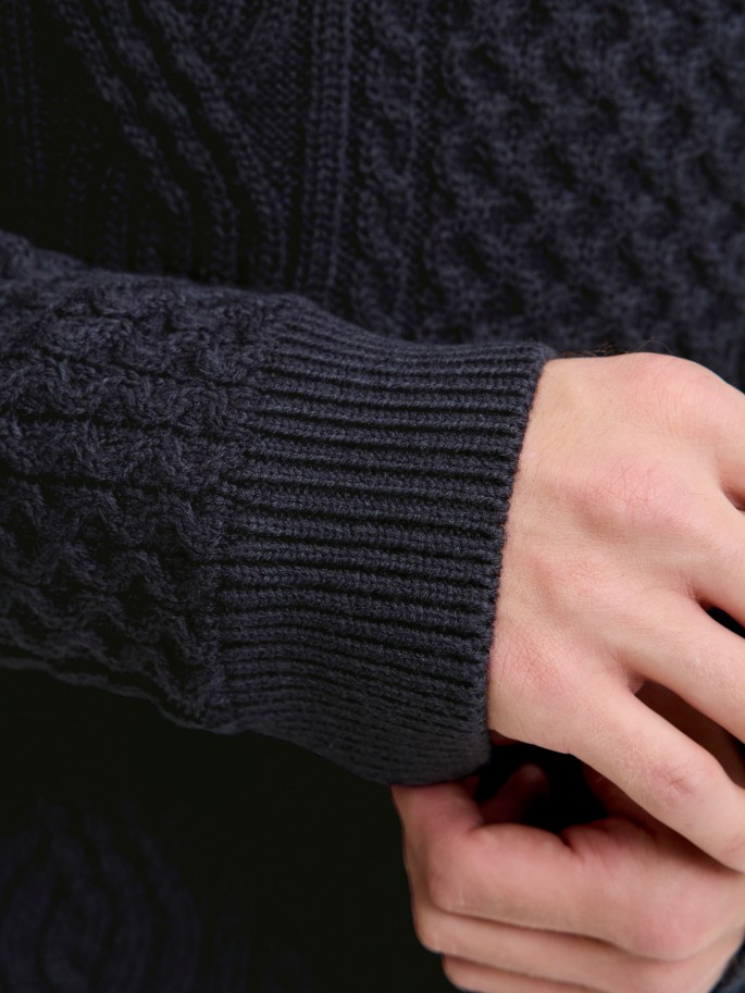 Jersey JPRBLUSEAN trenzado, cuello...