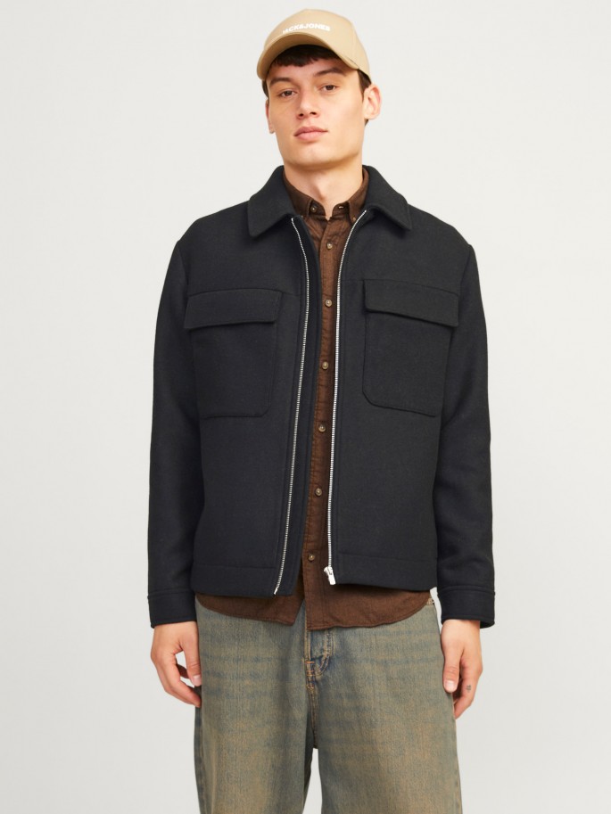 Chaqueta JPRCCRUSSEL Paño Negro...