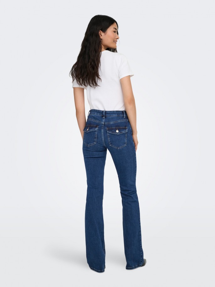 Pantalón Only Tejano ONLBLUSH MW B-P...
